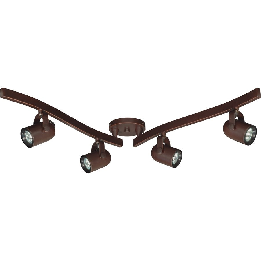 Nuvo Lighting TK383 4-Light Track Lighting Kit | Transitional Russet Bronze | Living Room & Kitchen Accent | 1.5 x 9.75 in | Model TK383
