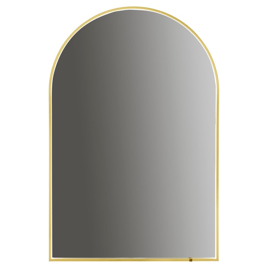 Oxygen Lighting Avior 24X36 Arch LED Mirror, Brushed Brass