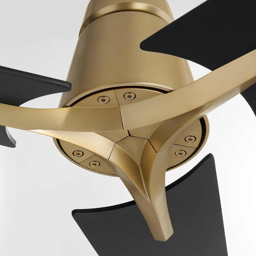 Oxygen Lighting Halcyon 56" 3Bld Fan, Aged Brass