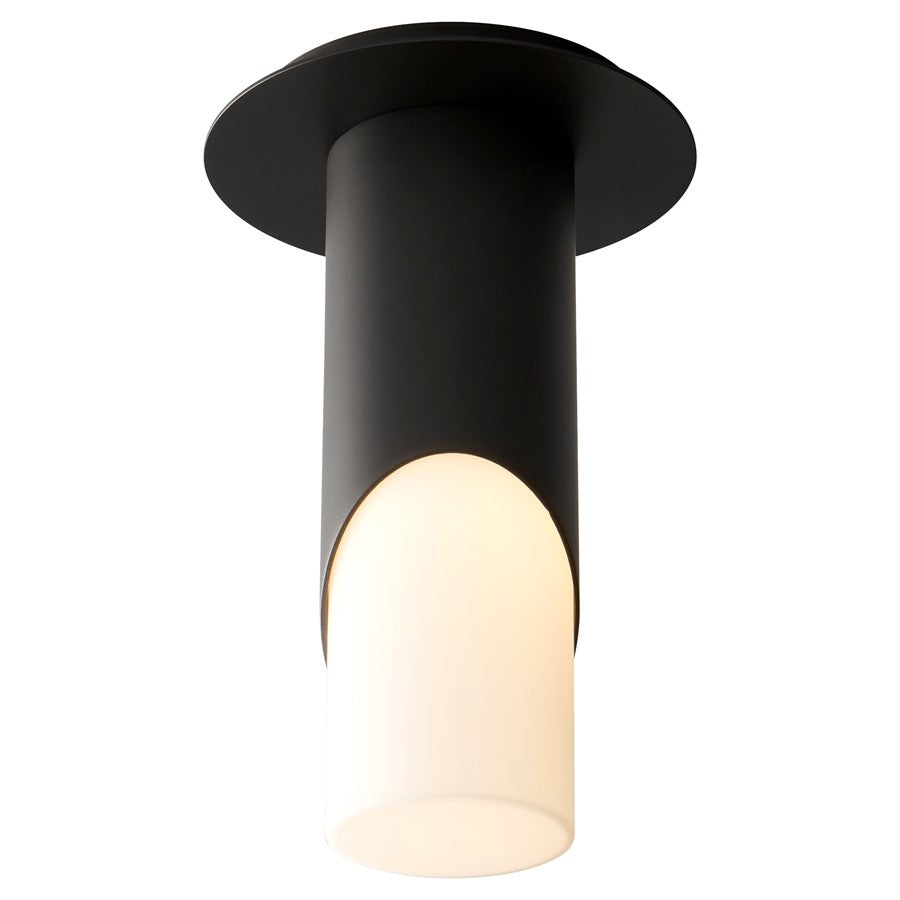 Oxygen Lighting Ellipse Sm Glass 4000K Ceiling Mount, Black