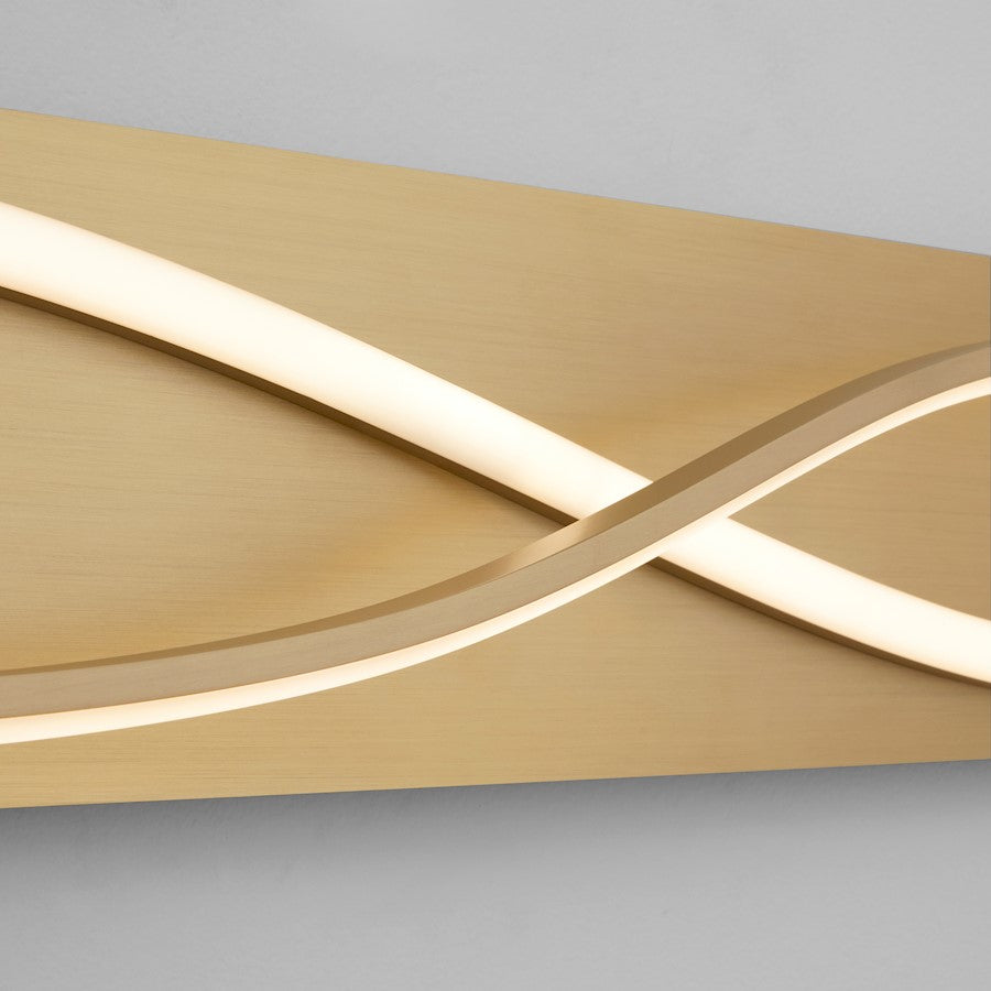 2 Light 34" Bathroom Vanity Light, Aged Brass