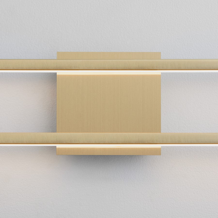 1 Light 25" Bathroom Vanity Light, Aged Brass