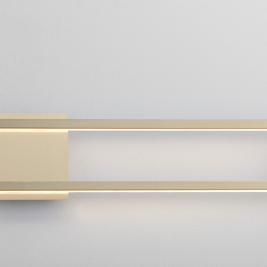 1 Light 36" Bathroom Vanity Light, Aged Brass