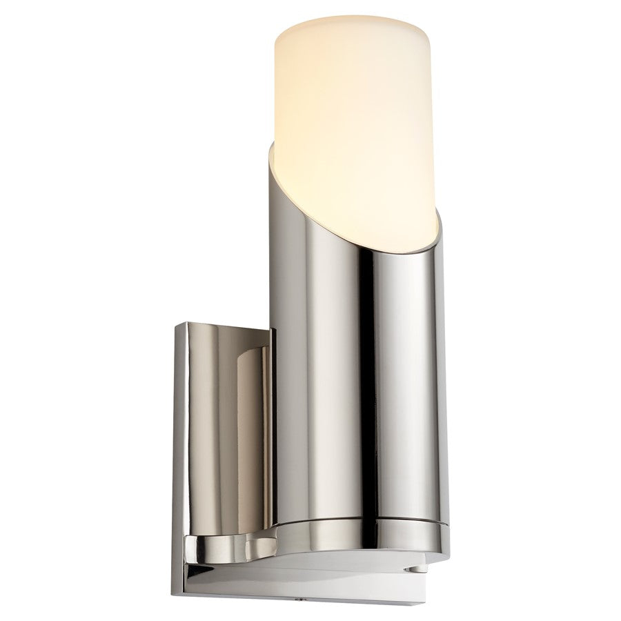 Oxygen Lighting Ellipse 4000K Glass Sconce, Polished Nickel