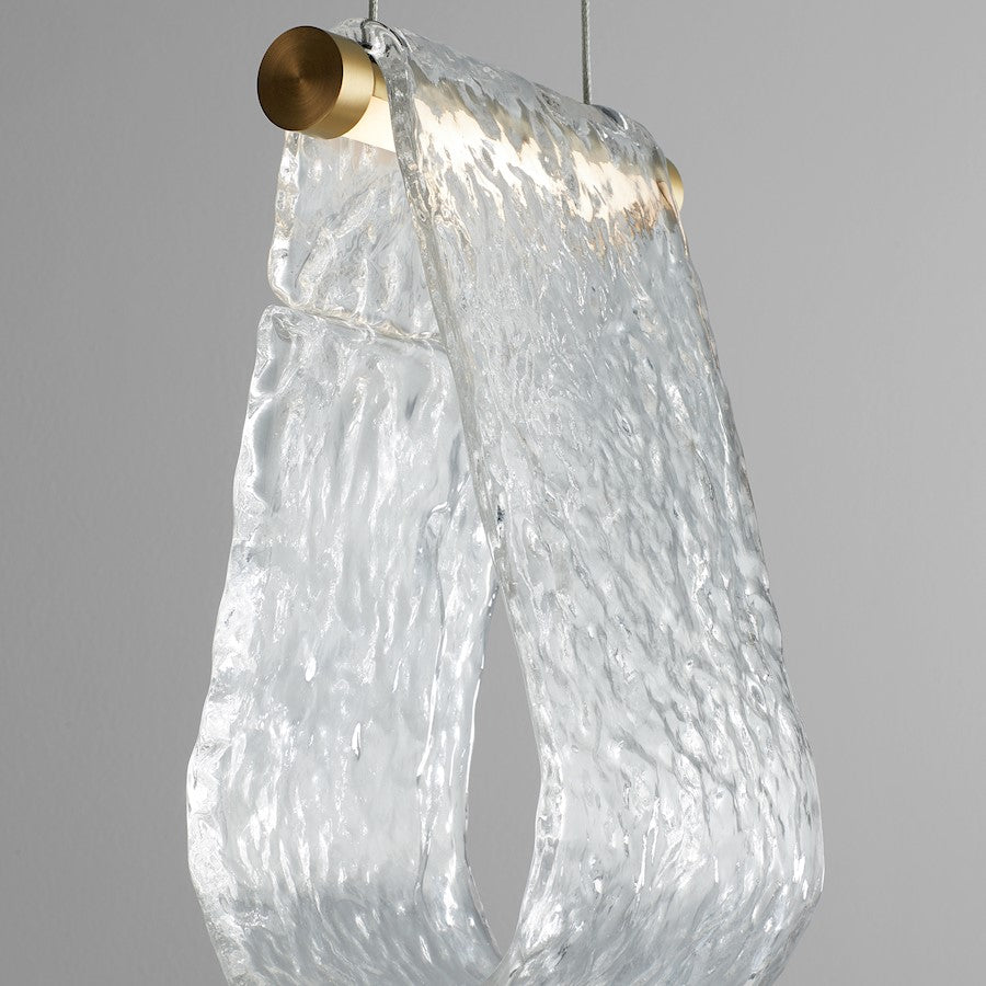 1 Light 7W LED Pendant, Aged Brass
