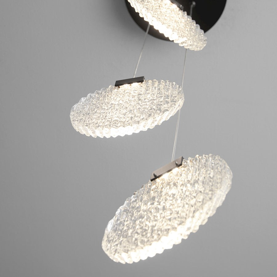 3 Light Pendant, Black