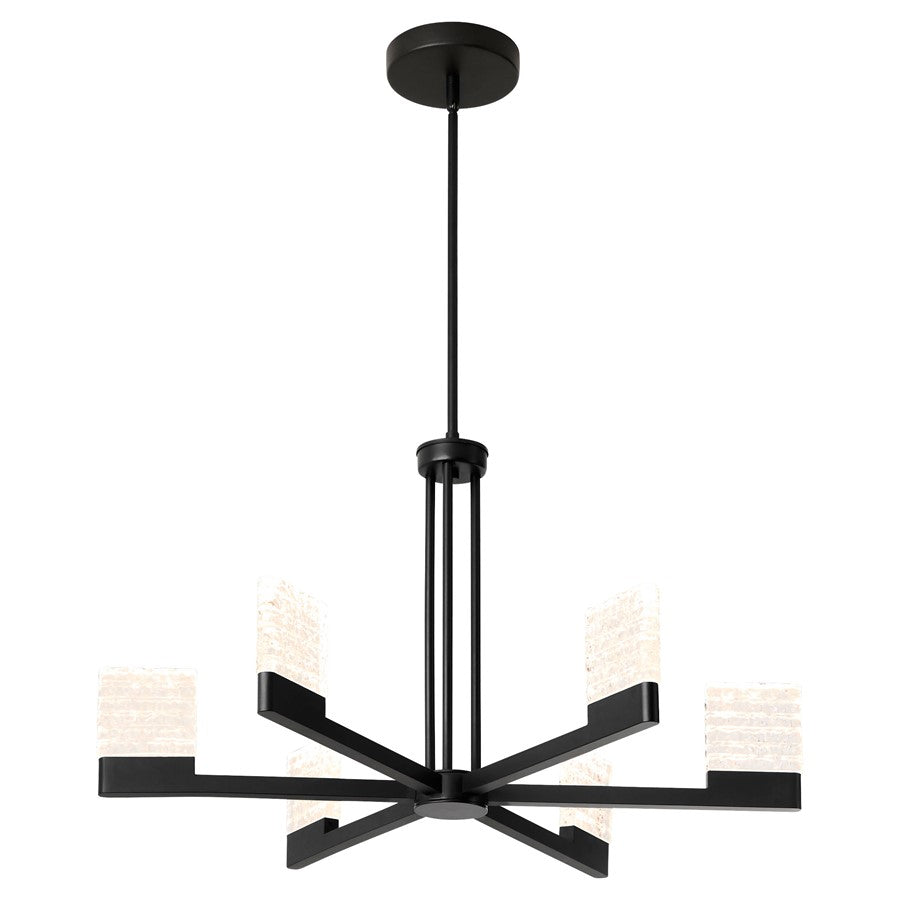 Oxygen Lighting Gamma 6Lt 5Cct LED Chandelier, Black