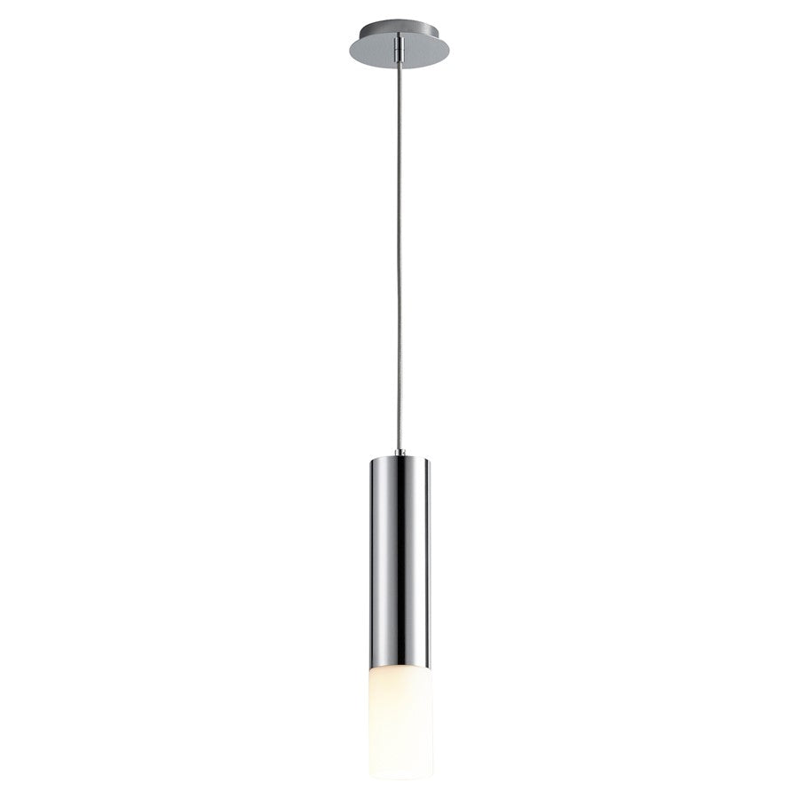 Oxygen Lighting Opus 4000K Glass Pendant 120V, Polished Chrome