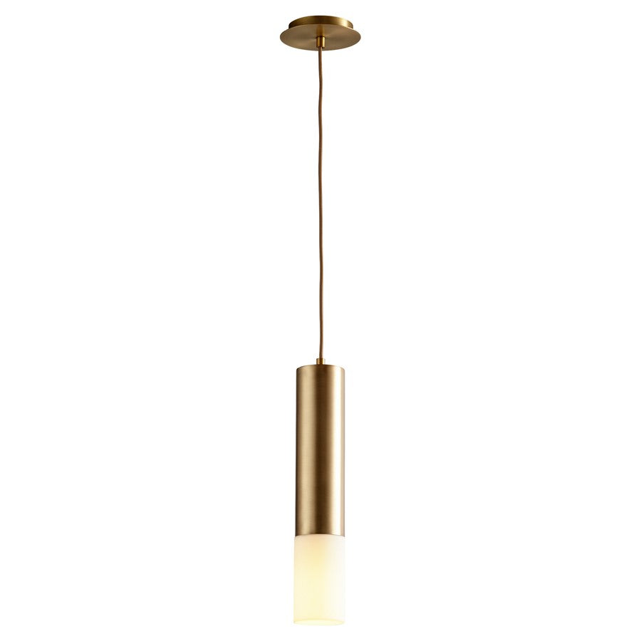 Oxygen Lighting Opus 4000K Acrylic Pendant 120V, Aged Brass