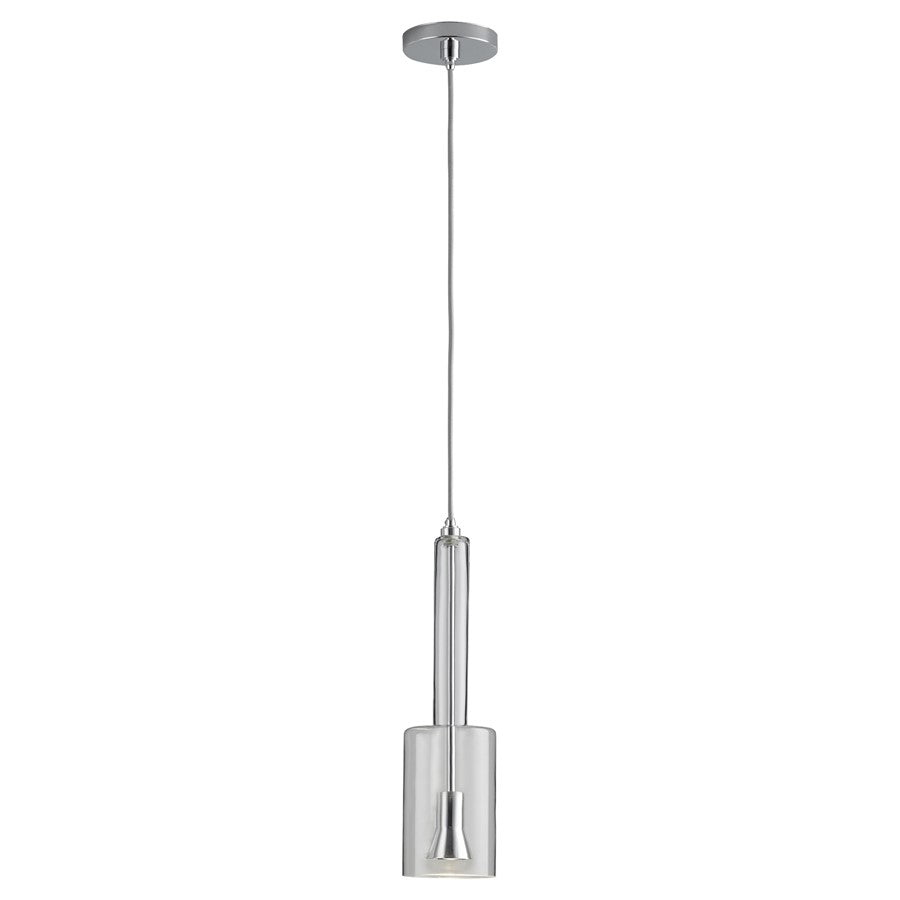 Oxygen Lighting Spindle 3500K Clear 120V Pendant, Polished Chrome