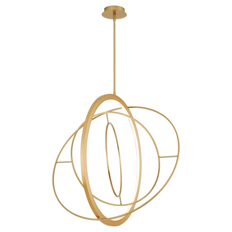 Oxygen Lighting Galilei 29" 5Cct LED Pendant, Aged Brass