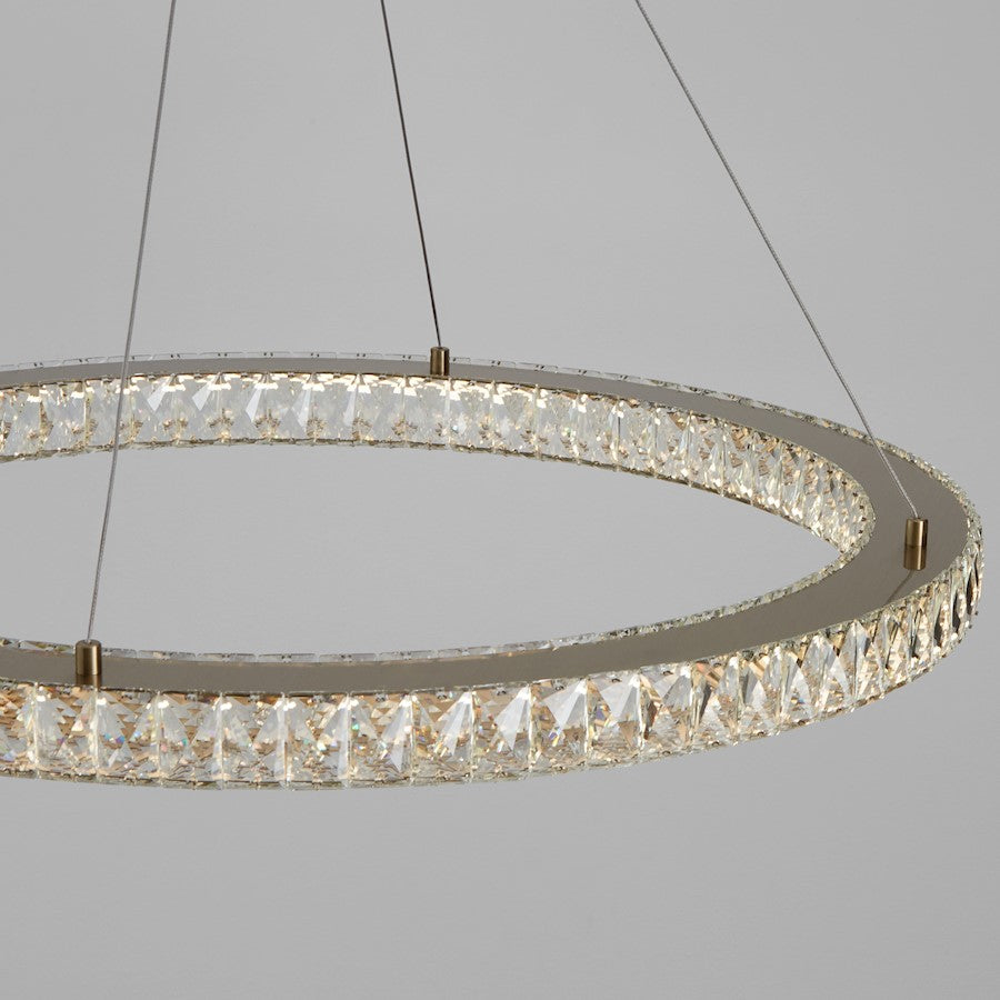 1 Light 32" Pendant, Aged Brass