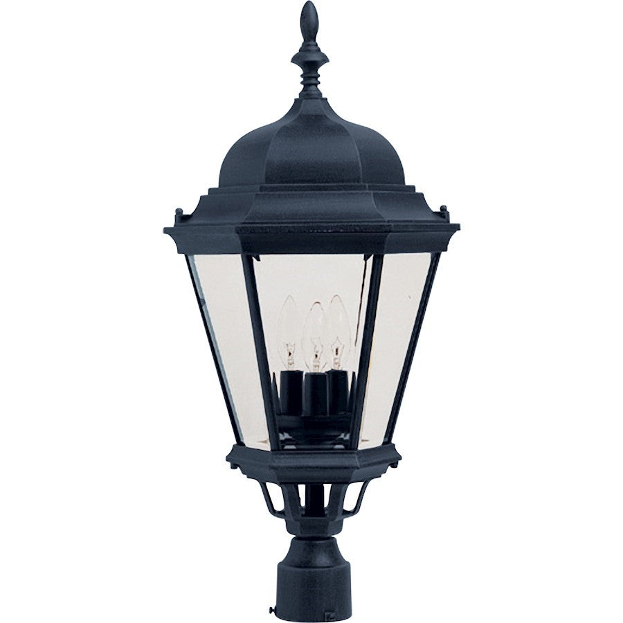 Maxim Westlake Cast 3-Light Outdoor Pole/Post Lantern, Black - 1007BK