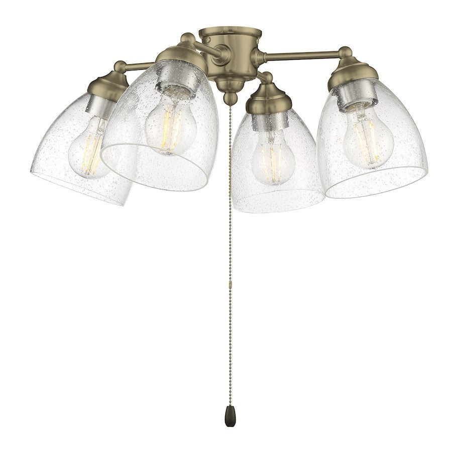 OPEN BOX: Craftmade Trans 4 Lt Univ Fan Light Kit, Brass