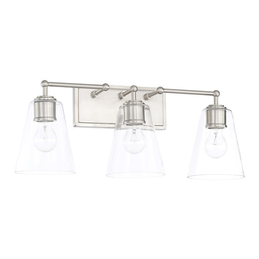 OPEN BOX ITEM: Capital 3 Light Cone Vanity, Nickel/Clear Glass - CL121731BN-431