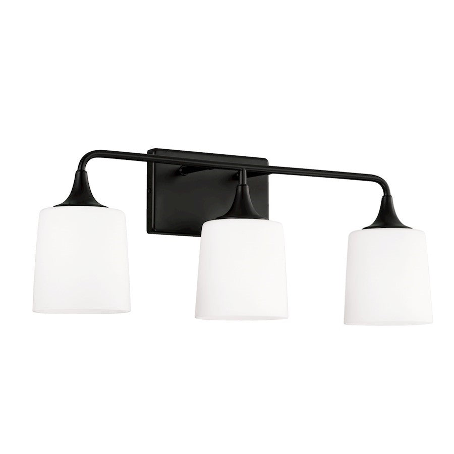 OPEN BOX ITEM: HomePlace Presley 3 Light Vanity, Black/White - 148931MB-541