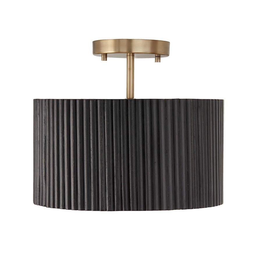 OPEN BOX: Capital Lighting 1 Light Semi Flush, Black Stain/Brass - 250711KR