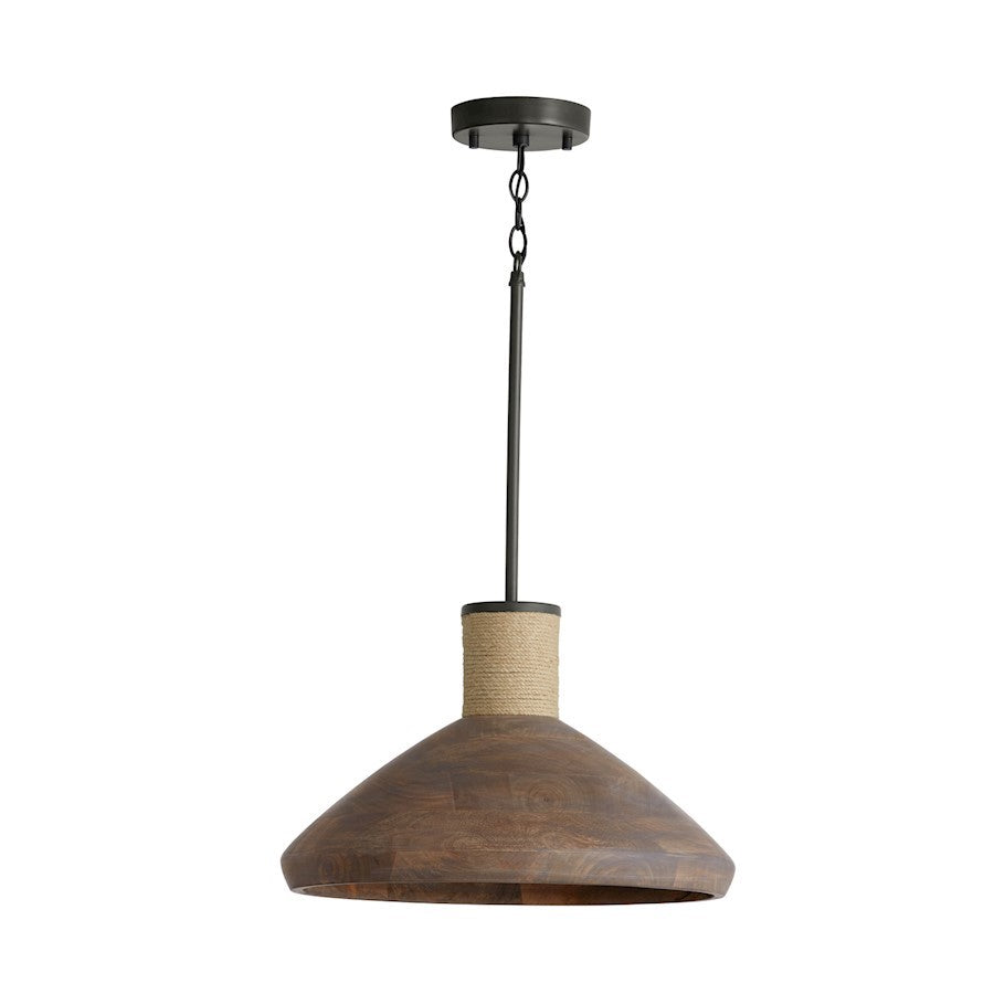 OPEN BOX: Capital Jacob 1-Light Large Pendant, Grey Wash Iron Silk