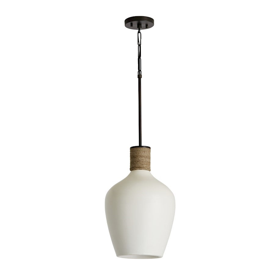 OPEN BOX ITEM: Capital 1-Light Medium Pendant, Dark Pewter/White - 340614PW