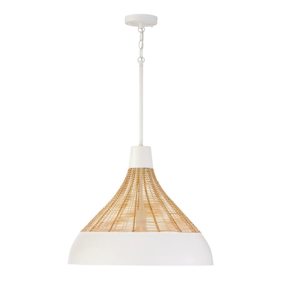 OPEN BOX ITEM: Capital Lighting Kali 1 Light 22" Pendant, White - 353912WE