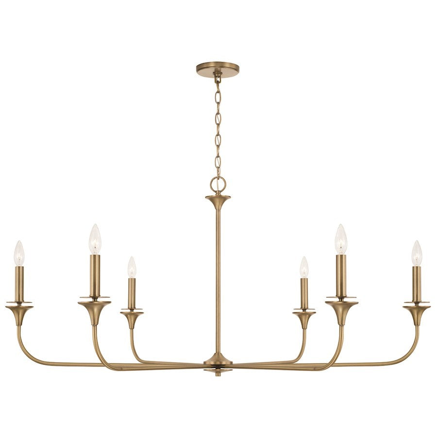 OPEN BOX ITEM: HomePlace Lighting Presley 6 Light Chandelier, Brass - CL448961AD
