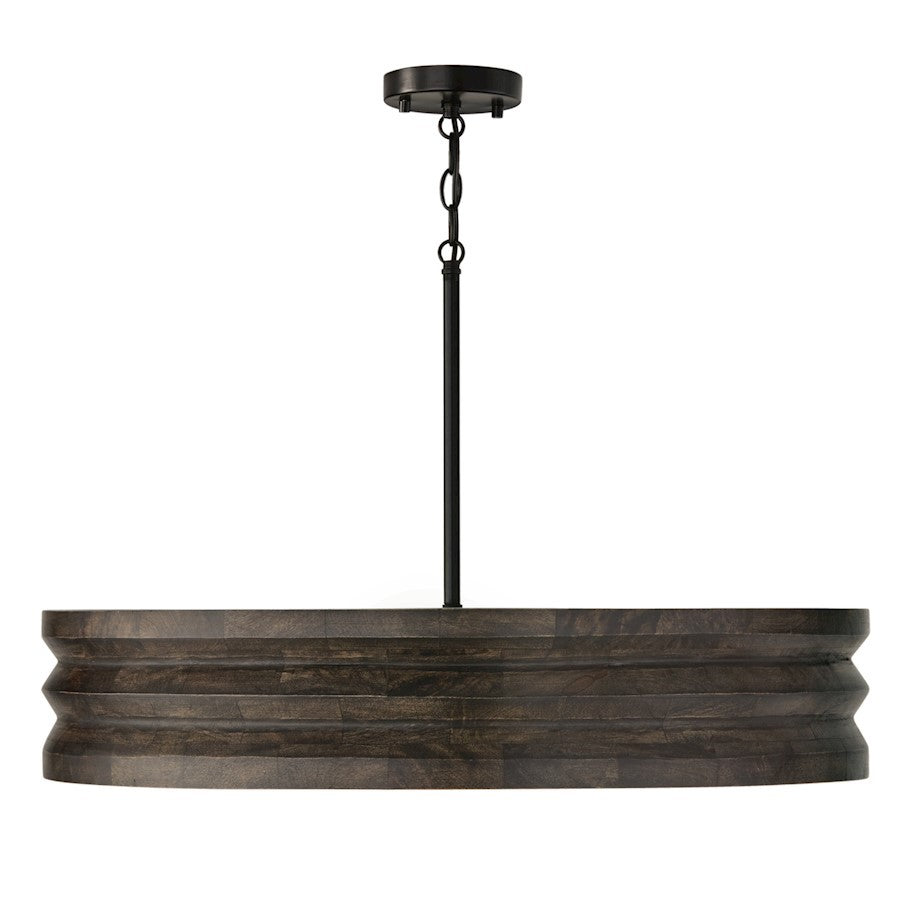 OPEN BOX: Capital Dunn 4 Light Chandelier, Espresso Stain + Black