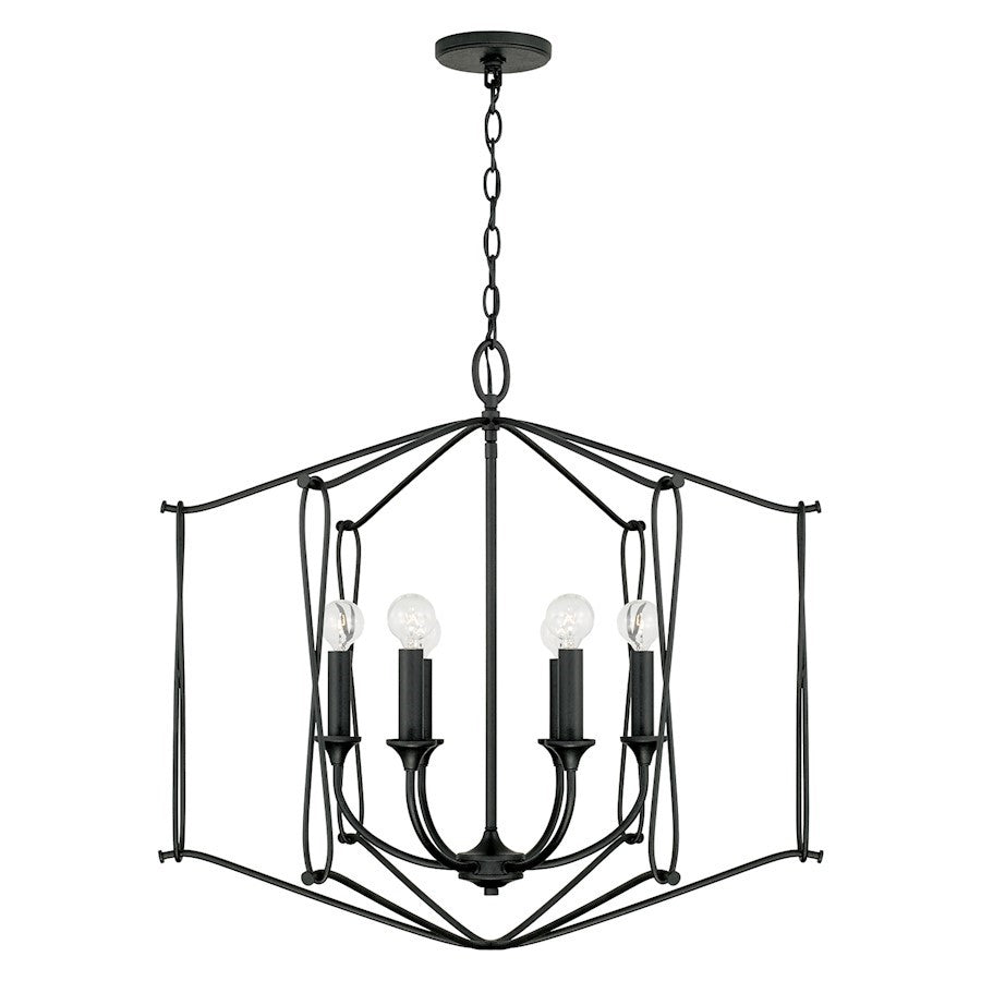 OPEN BOX: Capital Lighting Bentley 6 Light Foyer in Black Iron - 541661BI