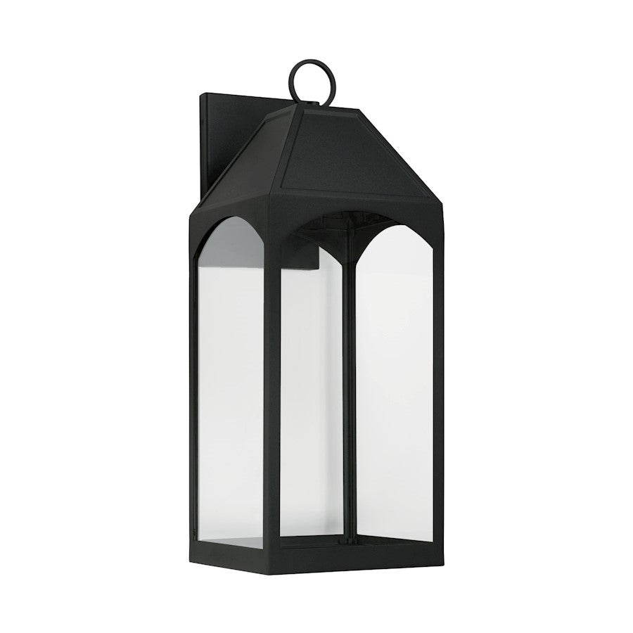 OPEN BOX: Capital Burton 1 Light 10" Outdoor Wall Lantern, Black - 946341BK-GL