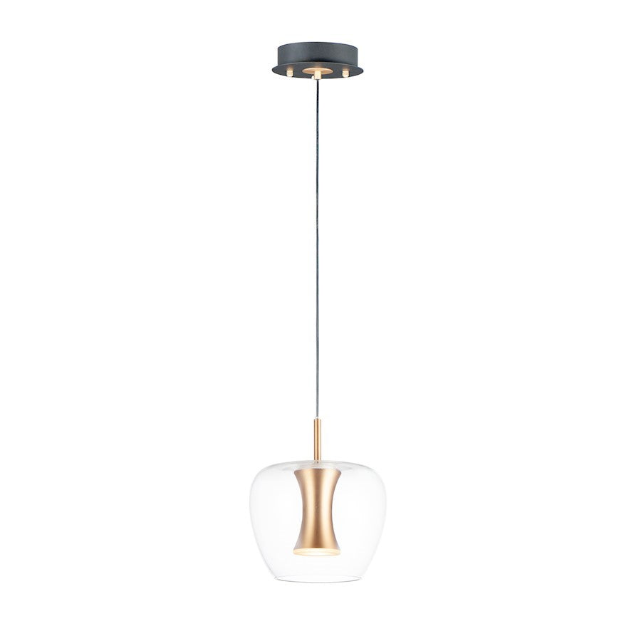 OPEN BOX ITEM: ET2 Newton LED 1-Light Pendant, Black/Gold - E24162-18BKGLD
