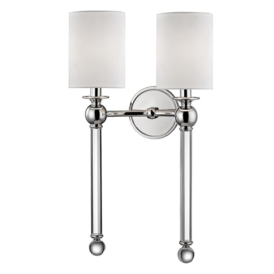 OPEN BOX: Hudson Valley Gordon 2 Light Wall Sconce, Polished Nickel