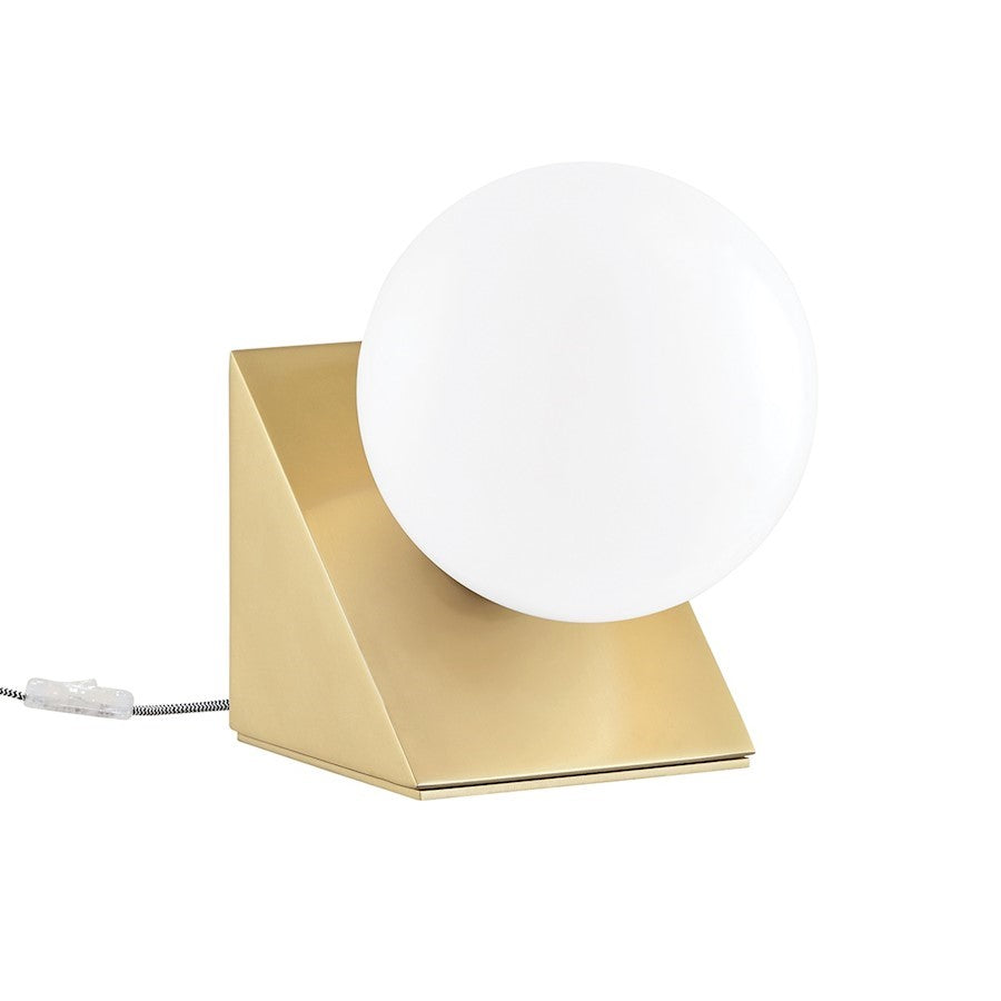 OPEN BOX ITEM: Aspyn 1-Lt Table Lamp, Aged Brass/Opal