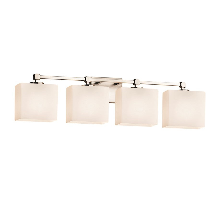 OPEN BOX: Justice Fusion Tetra 4 Lt Bath Bar, Nickel - FSN-8424-55-OPAL-NCKL