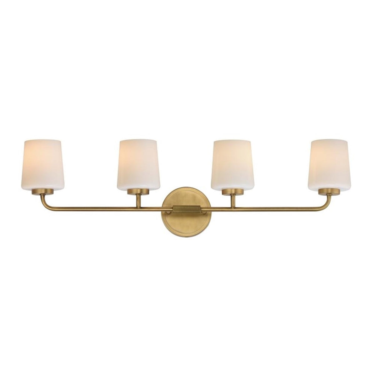 OPEN BOX ITEM: Maxim Durham 4-Light Vanity, Aged Brass/White