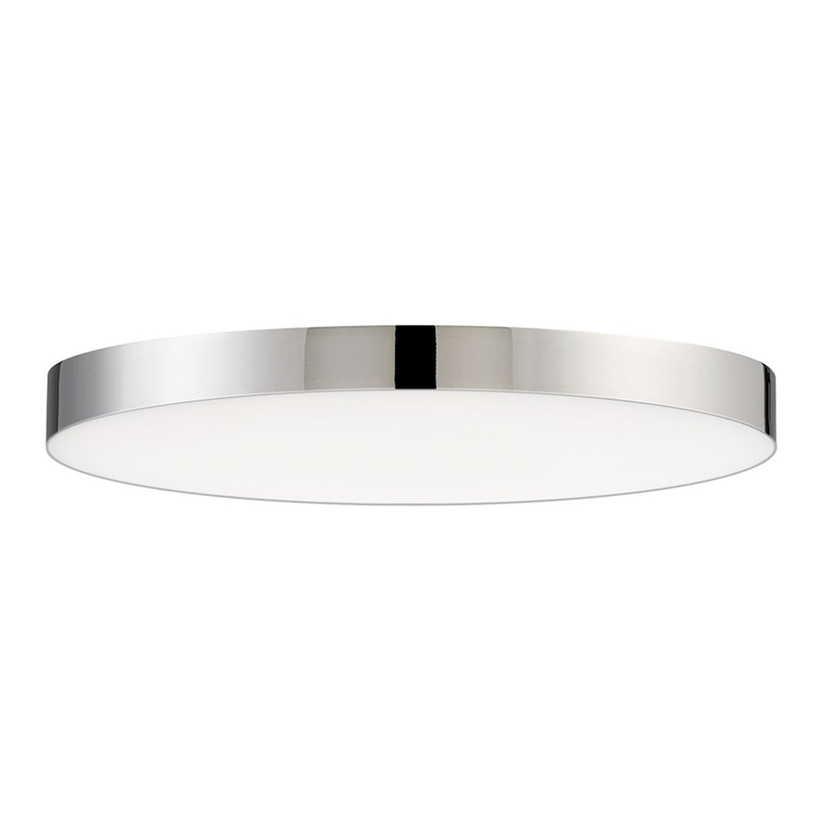 OPEN BOX ITEM: Maxim Lighting Trim 9in 1-Light LED Flush Mount | Modern Polished Chrome and White Polycarbonate | Hallway & Bathroom | 9 x 9 x 0.75 in | Model MX57663WTPC