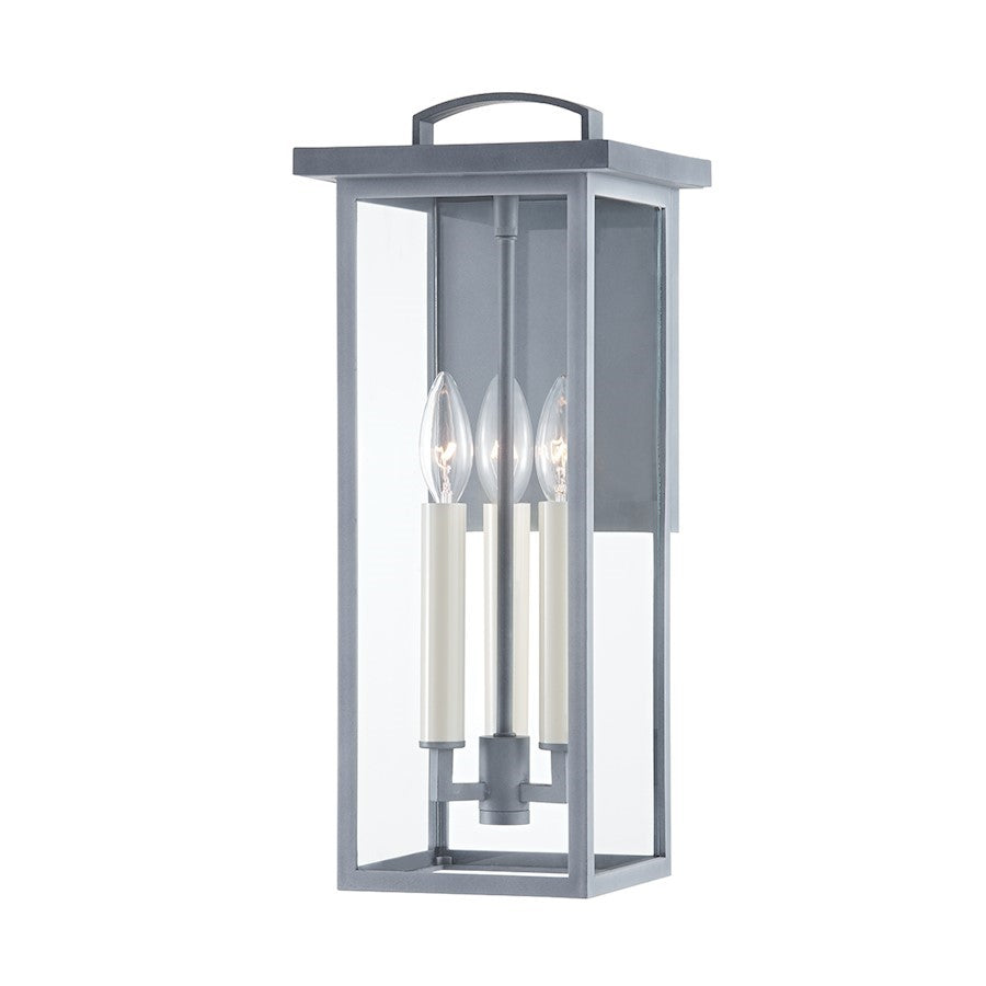 OPEN BOX: Troy Lighting Eden 3 Light Wall Sconce, Zinc/Clear - B7522-WZN