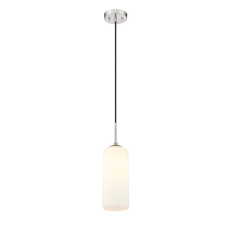OPEN BOX ITEM: Z-Lite Monty 1 Light 17" Pendant, Nickel/Opal - 732P17-BN