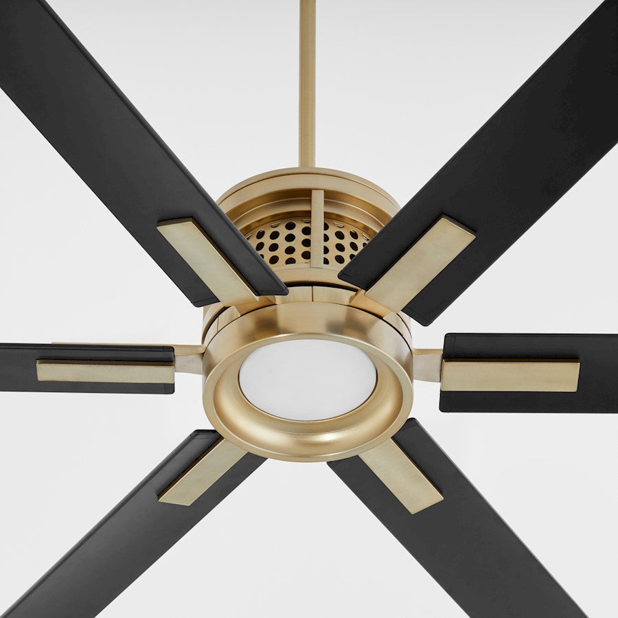 Quorum Zeus 80" Patio Fan, Aged Brass