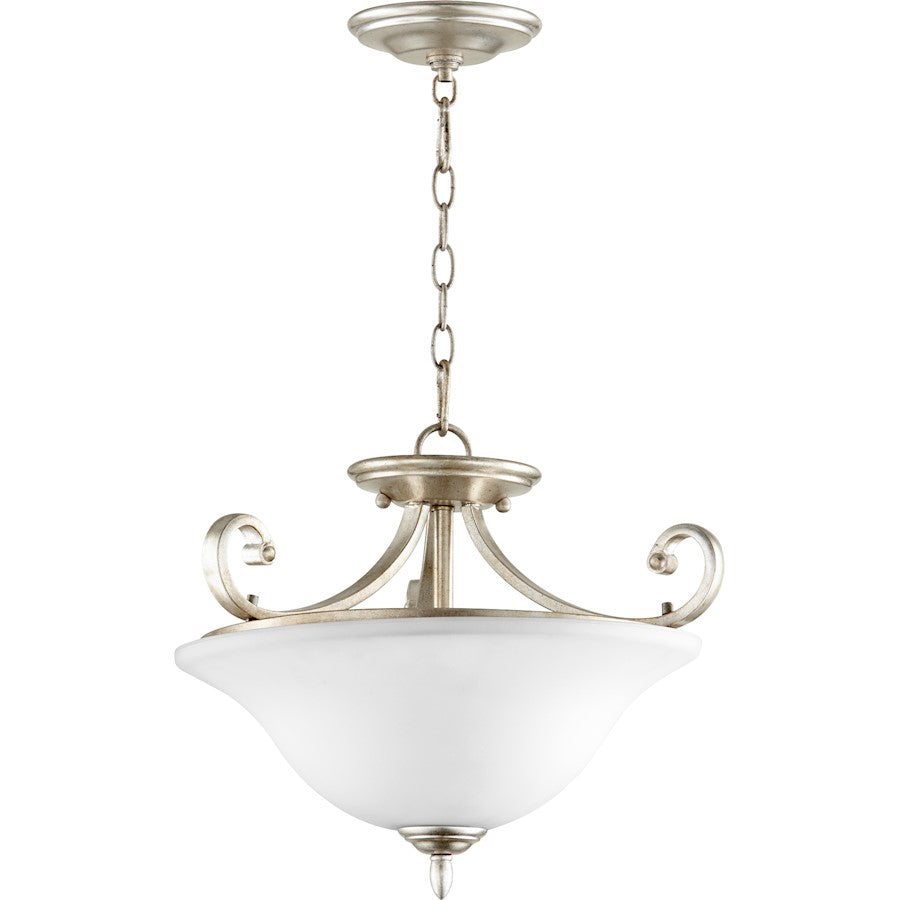 Quorum Bryant 3 Light 17.5' Dual Mount, Aged Silver Leaf