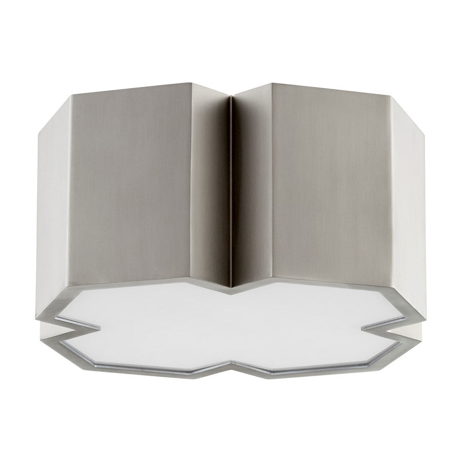Quorum 2 Light Ceiling Mount, Satin Nickel