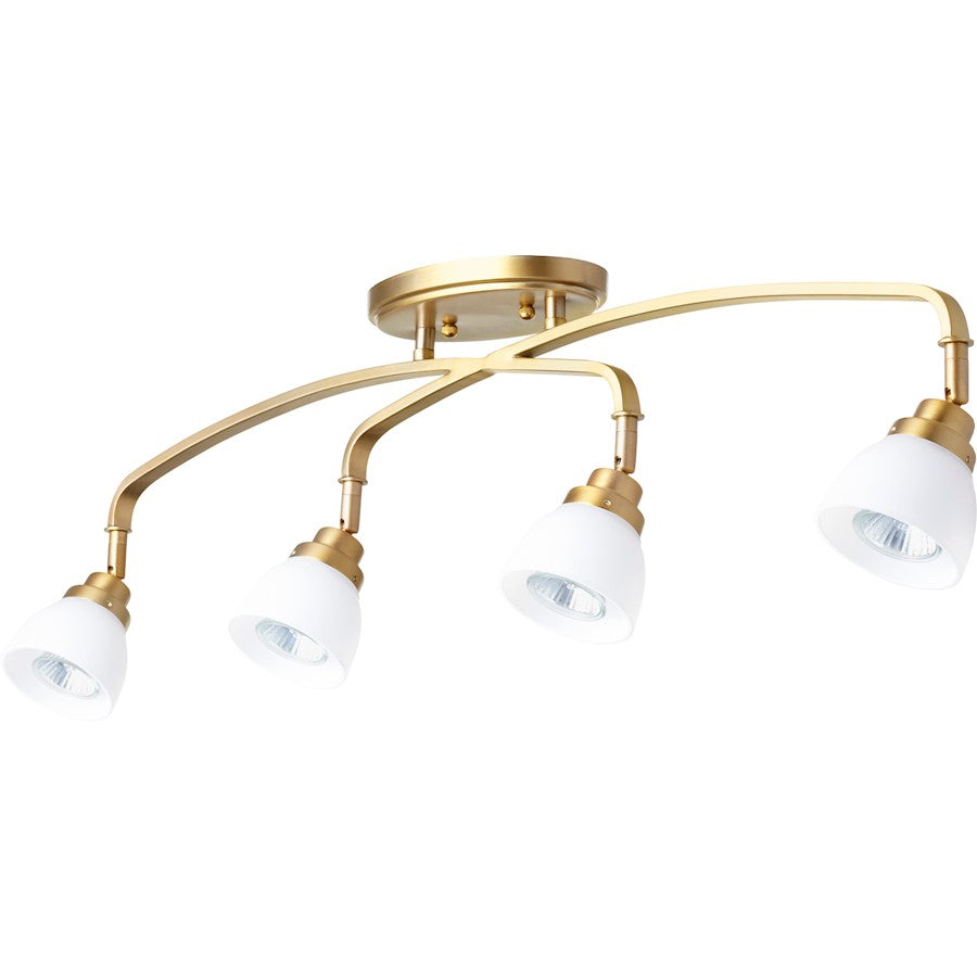 Quorum Reyes 4 Light 4.5' Ceiling Mount, Aged Brass