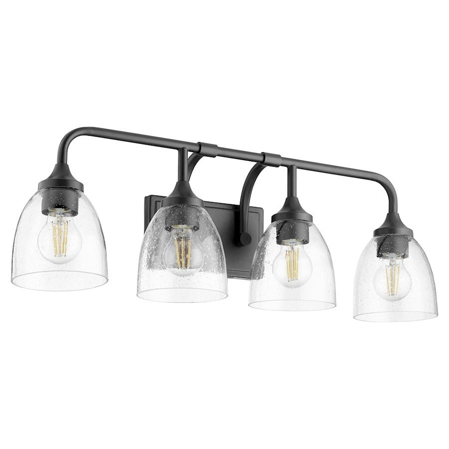 4 Light Bathroom Vanity Light, Matte Black