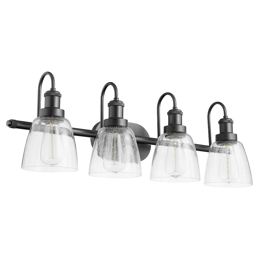 4 Light Bathroom Vanity Light, Matte Black