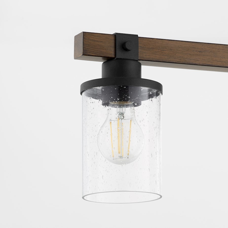 4 Light Bathroom Vanity Light, Textured Black Walnut