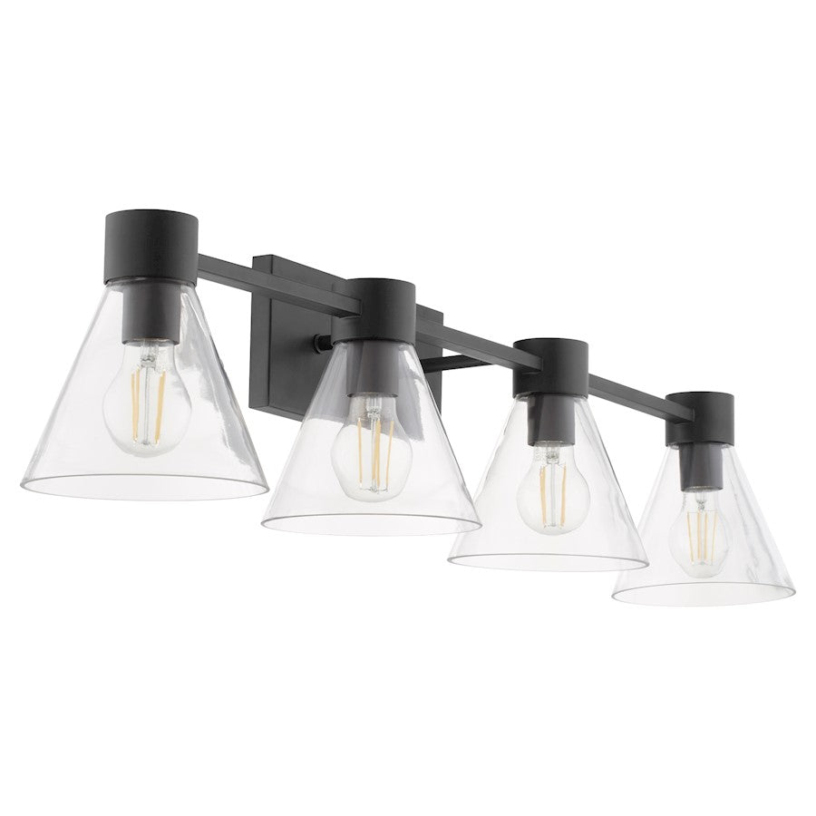 4 Light Bathroom Vanity Light, Matte Black