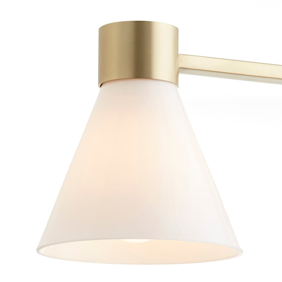 4 Light Bathroom Vanity Light, Aged Brass