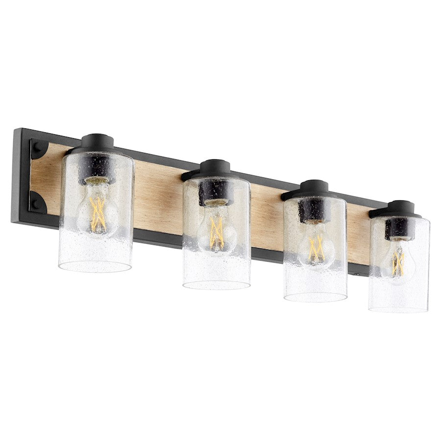 4 Light Corner Bathroom Vanity Light, Noir