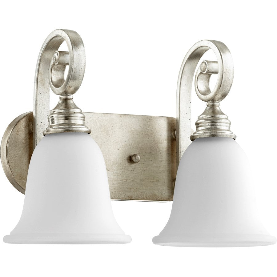 Quorum Bryant 2 Light 15' Vanity, Aged Silver Leaf