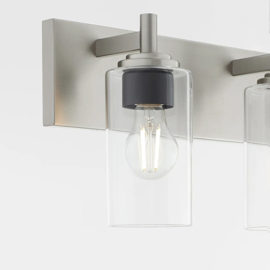 3 Light Bathroom Vanity Light, Satin Nickel
