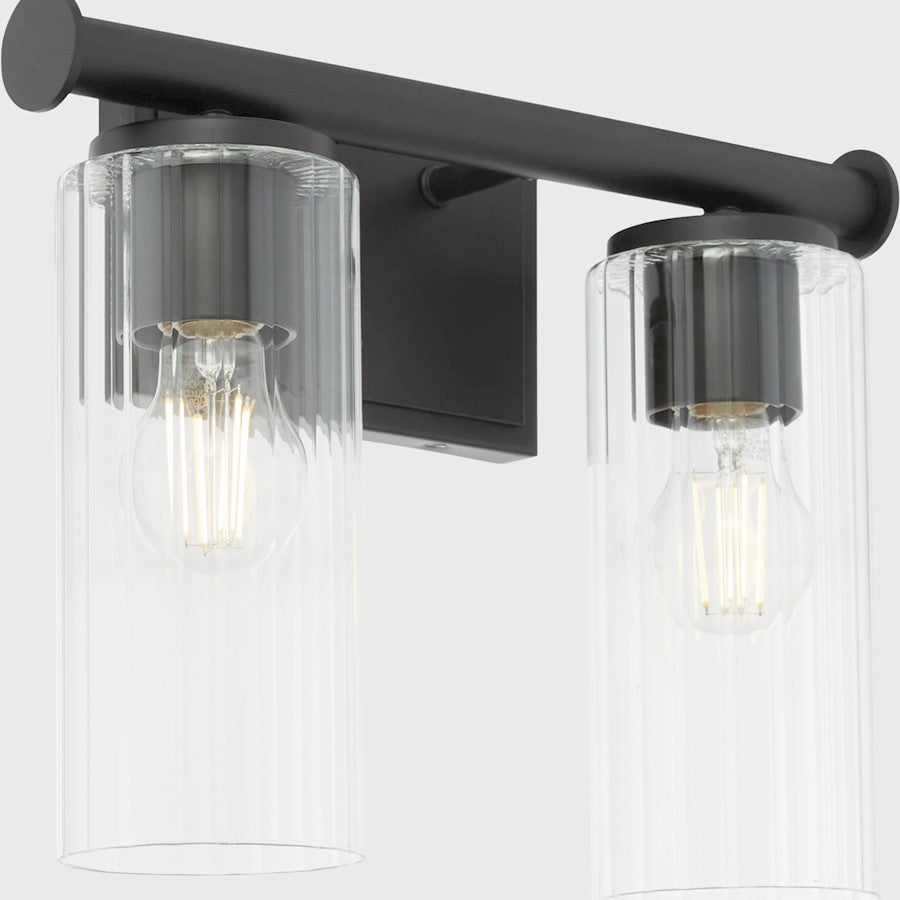2 Light Bathroom Vanity Light, Matte Black