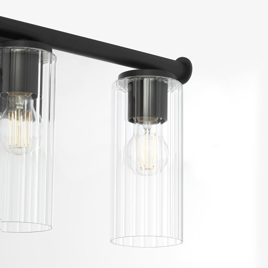 3 Light Bathroom Vanity Light, Matte Black